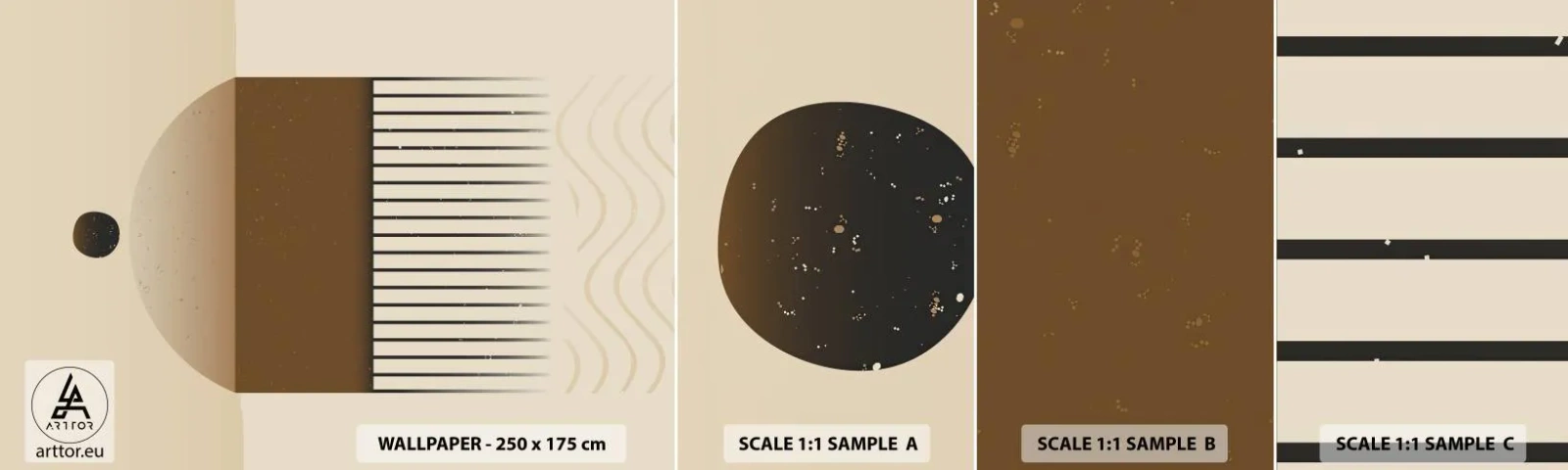 Amostra de papel de parede autocolante Deluxe Sticker - Diferentes estados - Abstração, Pedaço, Minimalismo - 100x30 cm