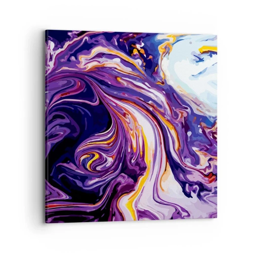 Quadro em tela - Onde o espaço se dobra em roxo - 70x70 cm