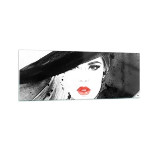 Quadro em vidro - Dama de Preto - 140x50 cm