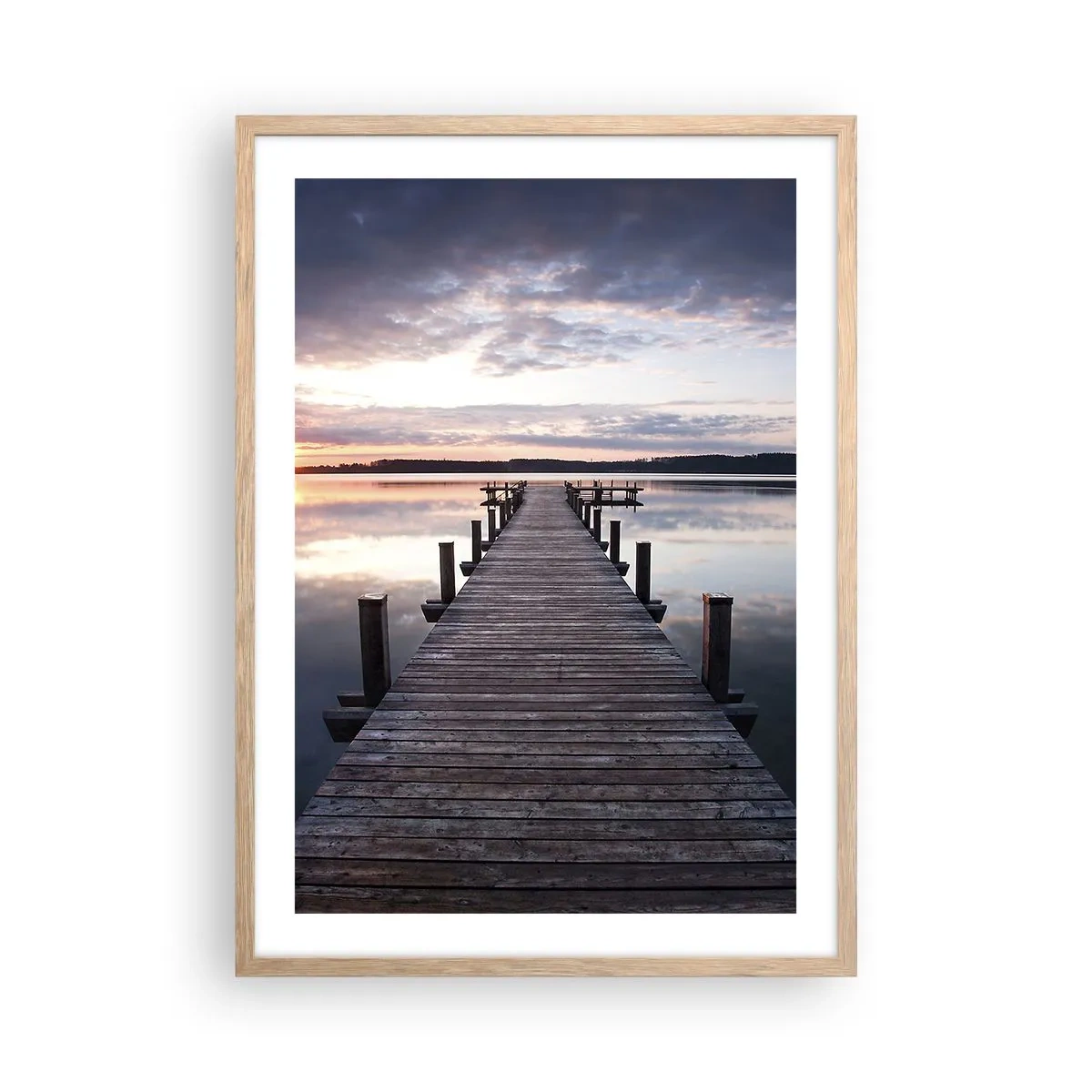Pôster com moldura de carvalho claro - A tranquila fronteira do dia e da noite - 50x70 cm