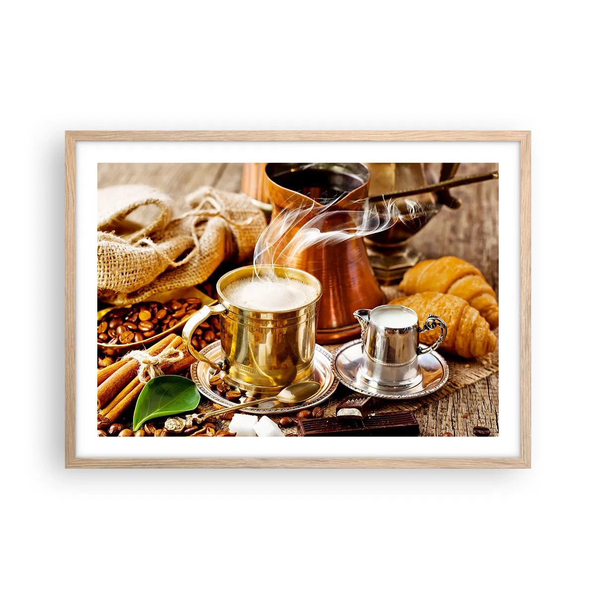 Pôster com moldura de carvalho claro - Bons dias! - 70x50 cm