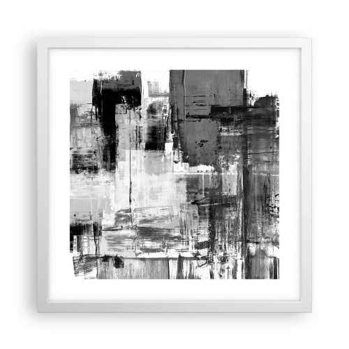 Pôster em moldura branca - O cinza é lindo - 40x40 cm