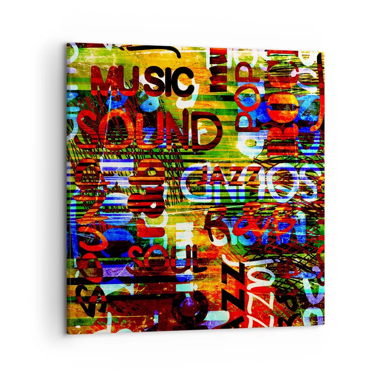 Quadro em tela - Todas as cores do som - 50x50 cm