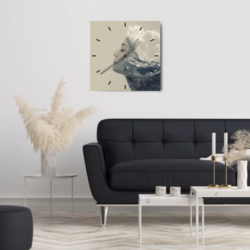 Relógio de parede - Relógio em vidro - A beleza dos elementos da natureza - 40x40 cm