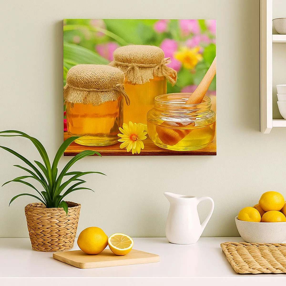 Quadro em tela - Doce e floral - 30x30 cm