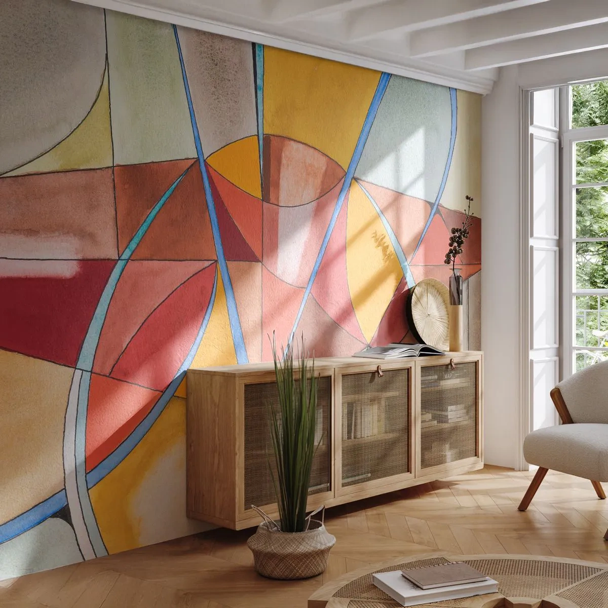 Papel de Parede Premium Sand - Carrossel, carrossel dos sonhos - Abstração, Pedaço, Padrão Moderno - 100x70 cm