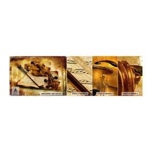 Amostra de papel de parede autocolante Deluxe Sticker - Precisa-se de virtuoso - Violino, Música, Notas musicais - 100x30 cm