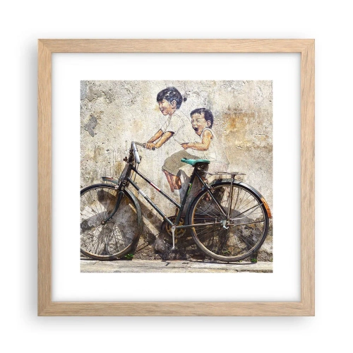 Pôster com moldura de carvalho claro - Verdadeiro ou falso? - 30x30 cm