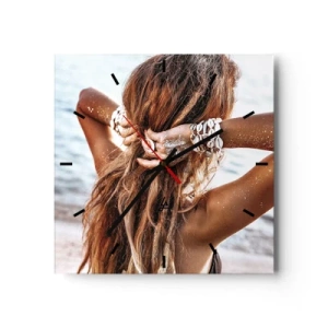 Relógio de parede - Relógio em vidro - Irmã da água e do sol - 30x30 cm