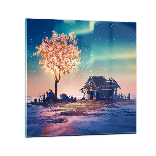 Quadro em vidro - A natureza não passa - 40x40 cm