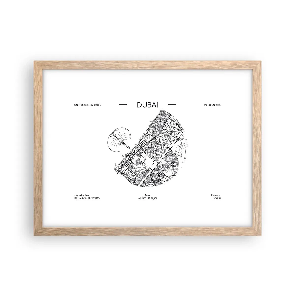 Pôster com moldura de carvalho claro - Anatomia de Dubai - 40x30 cm