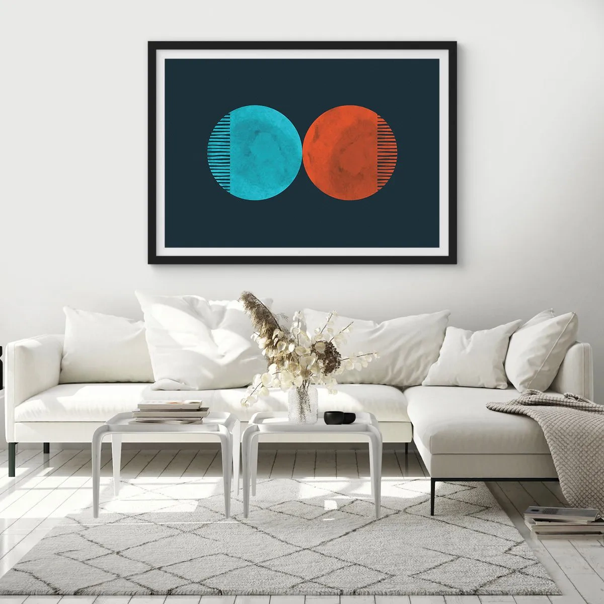 Pôster com moldura preta - Apenas geometria? - 91x61 cm