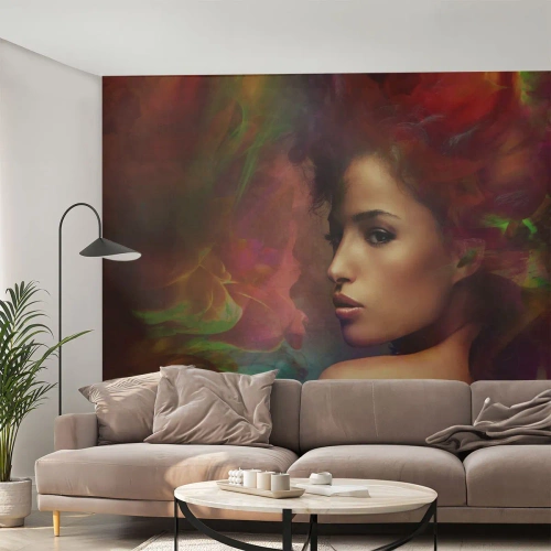 Papel de Parede Autocolante Deluxe Sticker - Mais bonito do que um arco-íris, tão delicado como um nevoeiro - Mulher, Rosto de mulher, Corpo - 300x210 cm