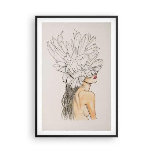 Pôster com moldura preta - Beleza coroada - 61x91 cm