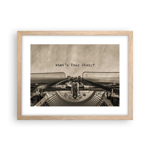 Pôster com moldura de carvalho claro - Conta-me - 40x30 cm