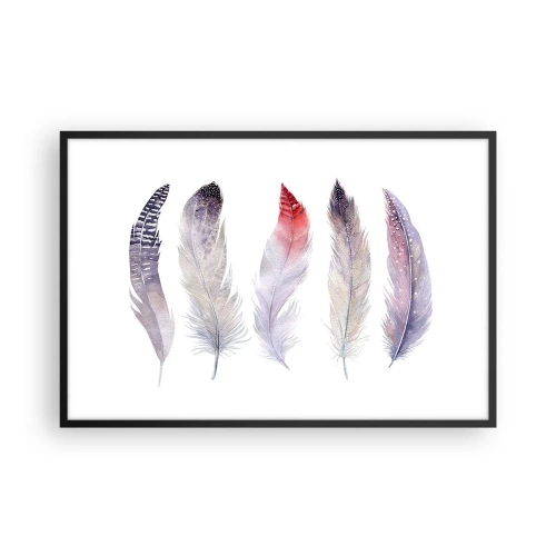 Pôster com moldura preta - Delicadas como uma névoa multicolorida - 91x61 cm