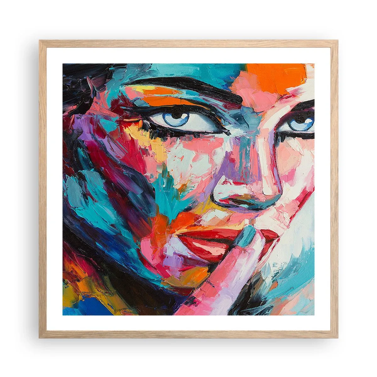 Pôster com moldura de carvalho claro - O nosso primeiro segredo - 60x60 cm