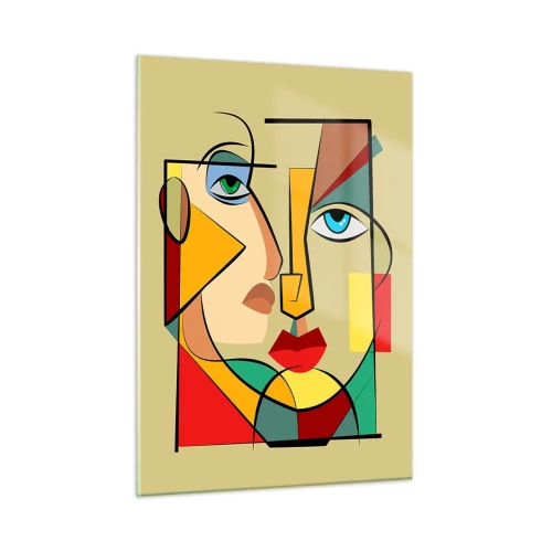 Quadro em vidro - Casal que combina - 50x70 cm