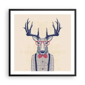 Pôster com moldura preta - Extravagância engraçada - 60x60 cm