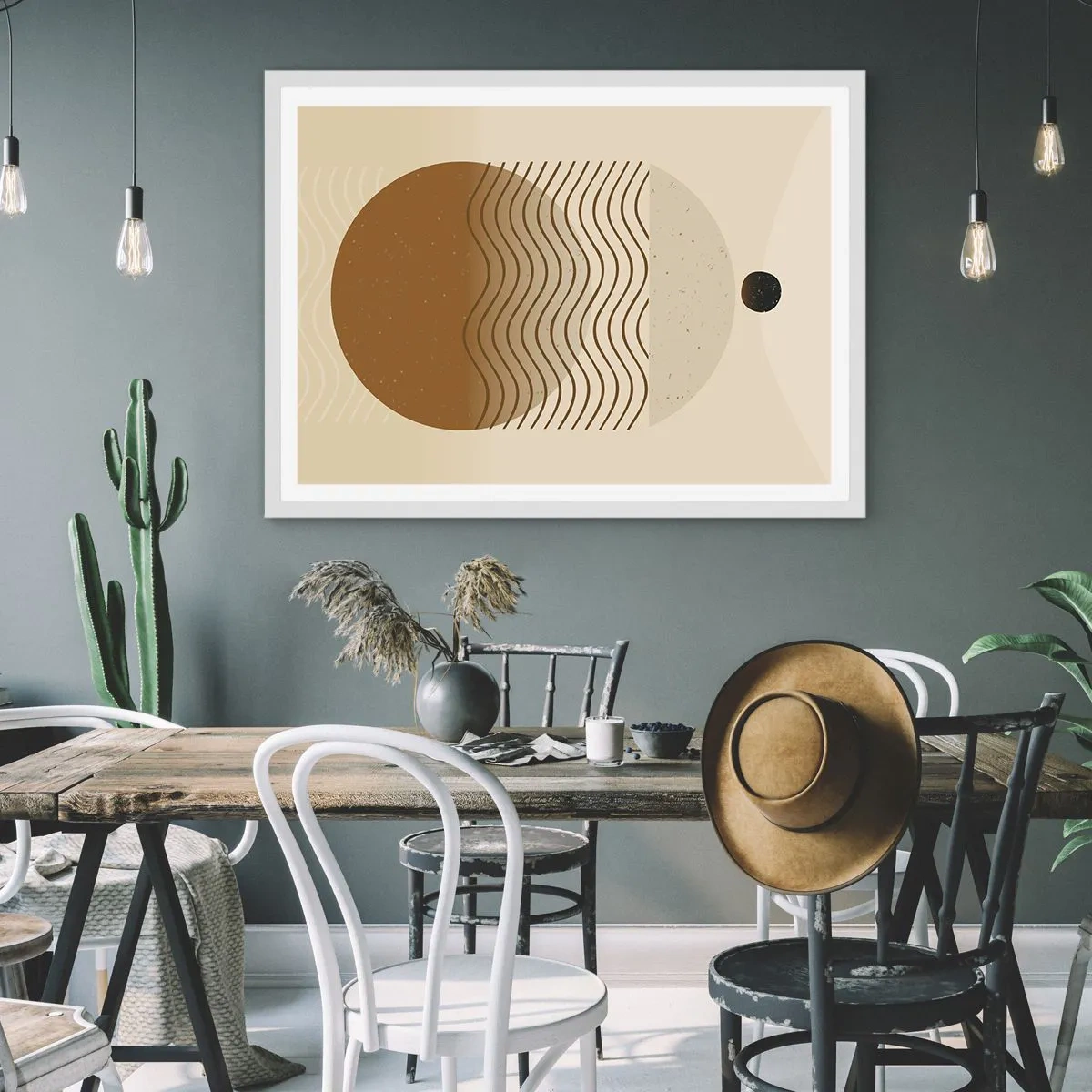 Pôster em moldura branca - Sobre a origem das figuras geométricas - 100x70 cm