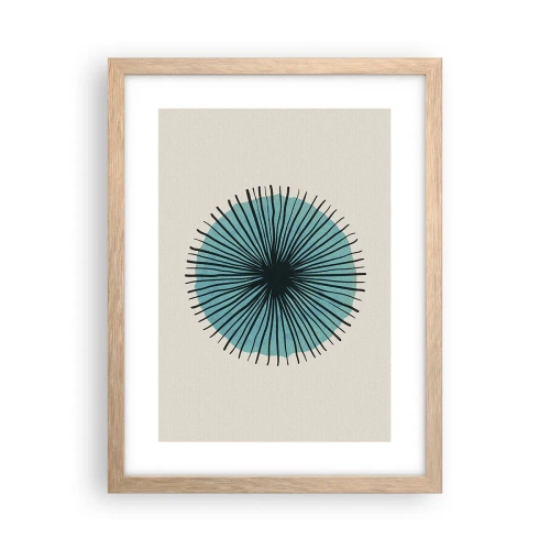 Pôster com moldura de carvalho claro - Radiante sobre o azul - 30x40 cm