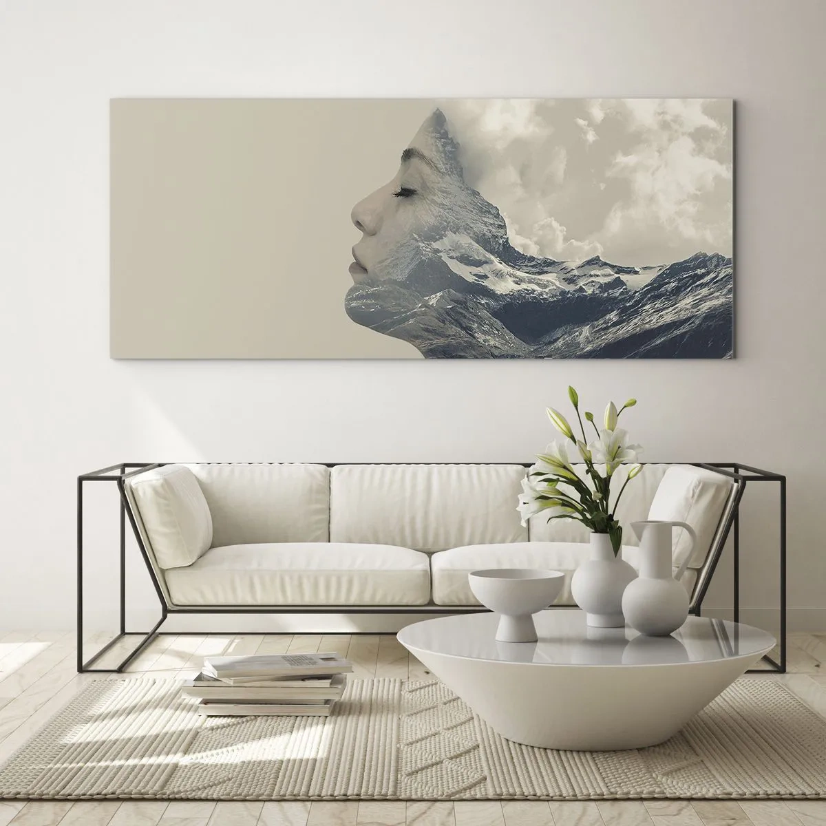 Quadro em vidro - A beleza dos elementos da natureza - 160x50 cm