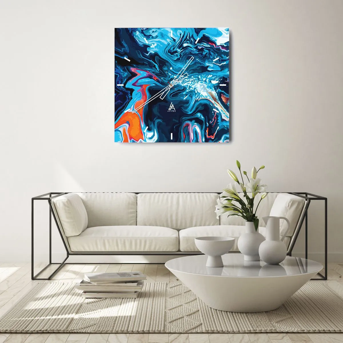 Relógio de parede - Relógio em vidro - Viagem ao centro do céu - 40x40 cm