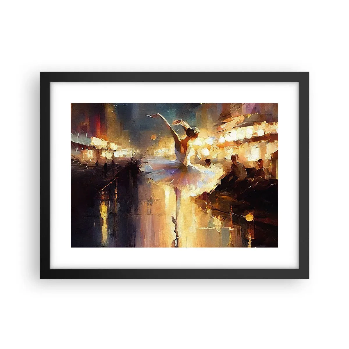 Pôster com moldura preta - Milagre na rua - 40x30 cm