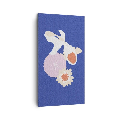 Quadro em tela - Composição de flores e botões - 45x80 cm