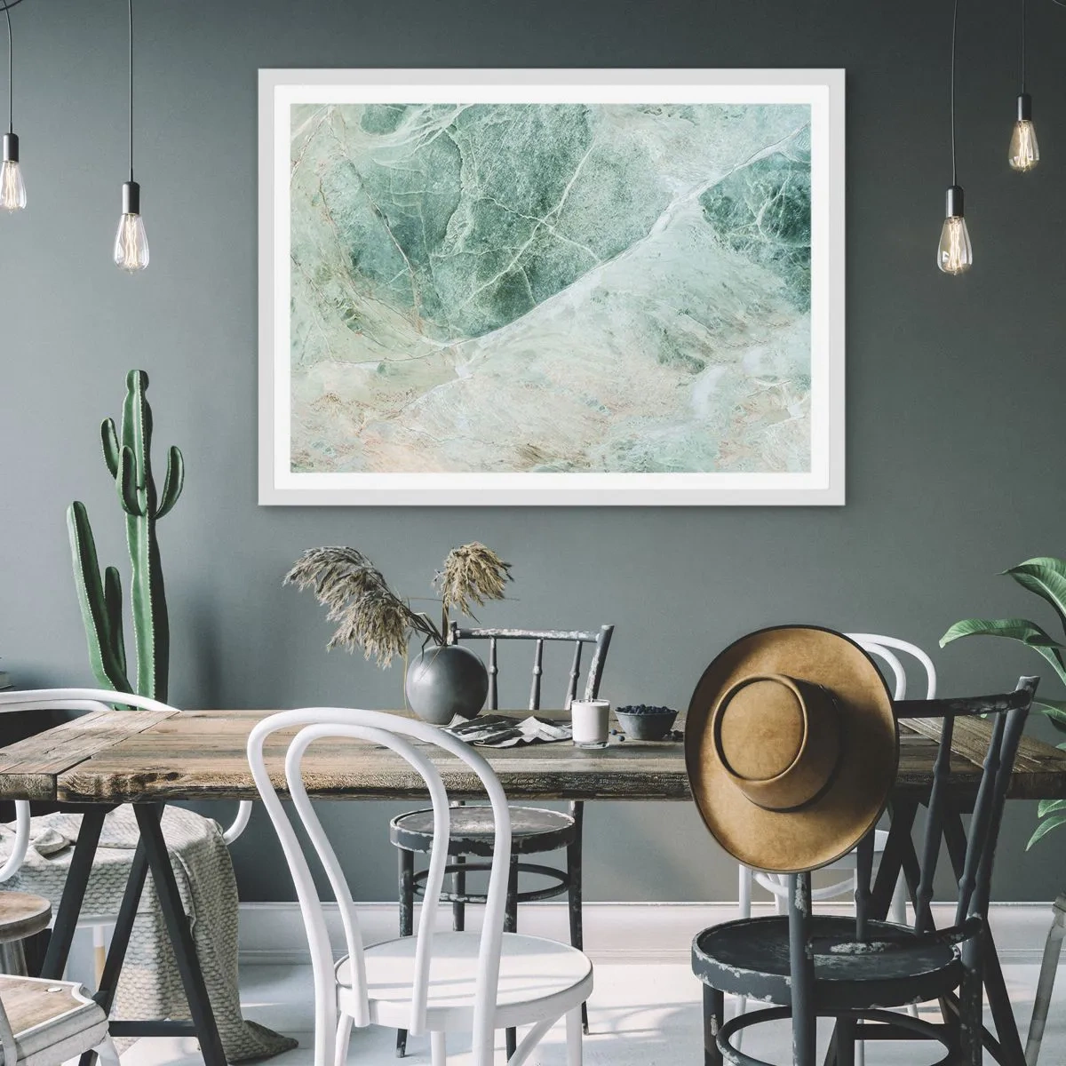 Pôster em moldura branca - A nobre frieza da pedra - 50x40 cm