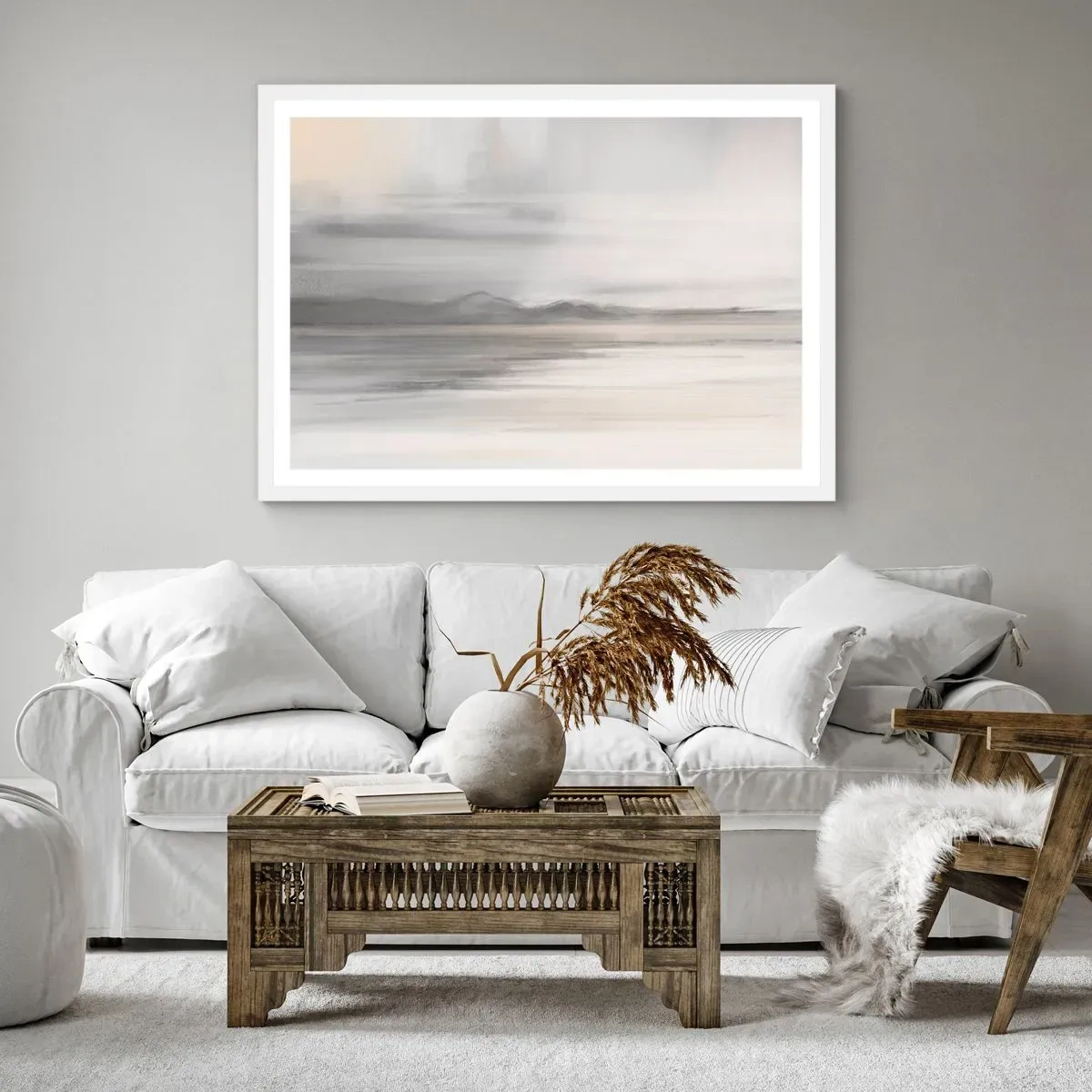 Pôster em moldura branca - Distância pensativa - 100x70 cm