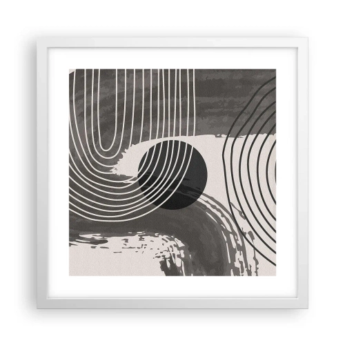 Pôster em moldura branca - O oval vence - 40x40 cm