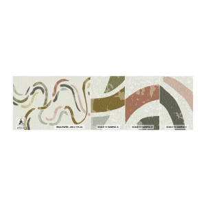 Amostra de Papel de Parede Standard Eco - Uma alegre dança de abstração - Pastel, Minimalista, Brilhante - 100x30 cm