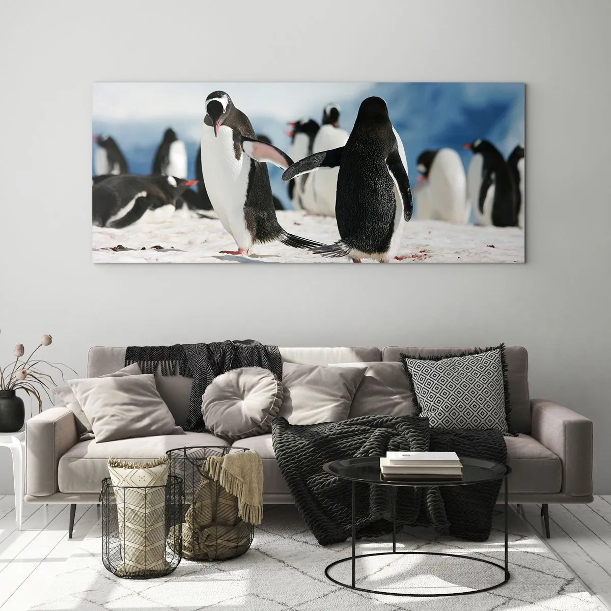 Quadro em vidro - Dança na neve - 120x50 cm