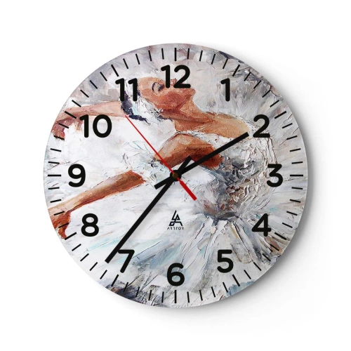 Relógio de parede - Relógio em vidro - Delicado e leve como tule - 30x30 cm