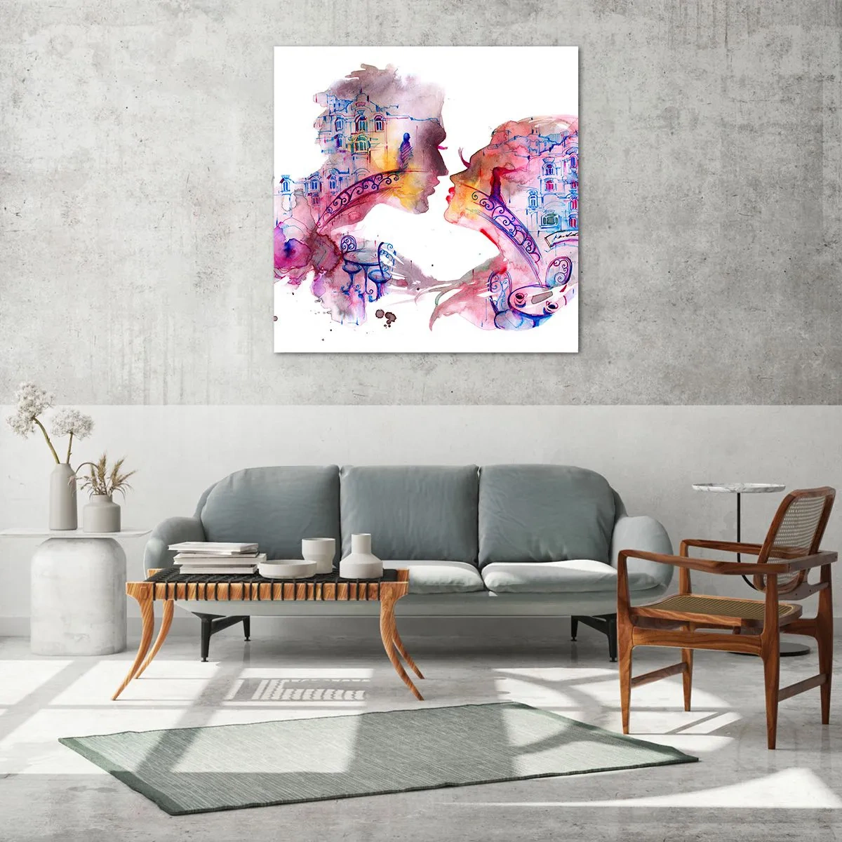 Quadro em vidro - A ponte secreta dos suspiros - 60x60 cm