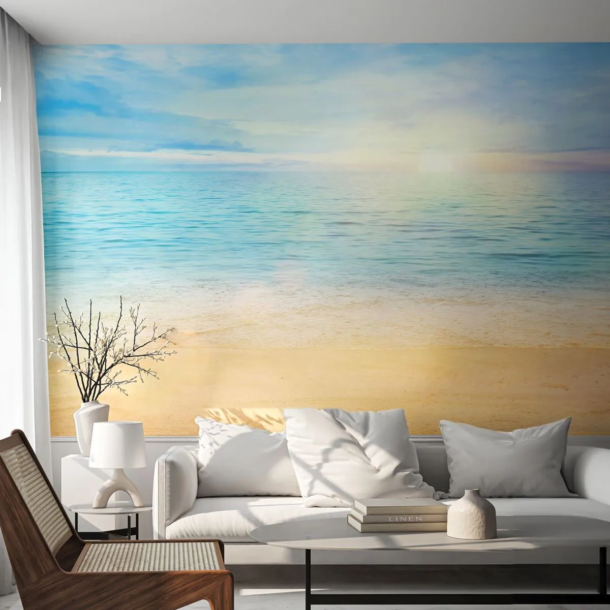 Papel de Parede Autocolante Deluxe Sticker - Grande azul - Mar, Visualizar, Praia - 250x175 cm