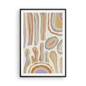 Pôster com moldura preta - Secções transversais coloridas - 61x91 cm