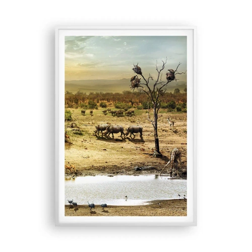 Pôster em moldura branca - Um rio corria no Éden... - 70x100 cm