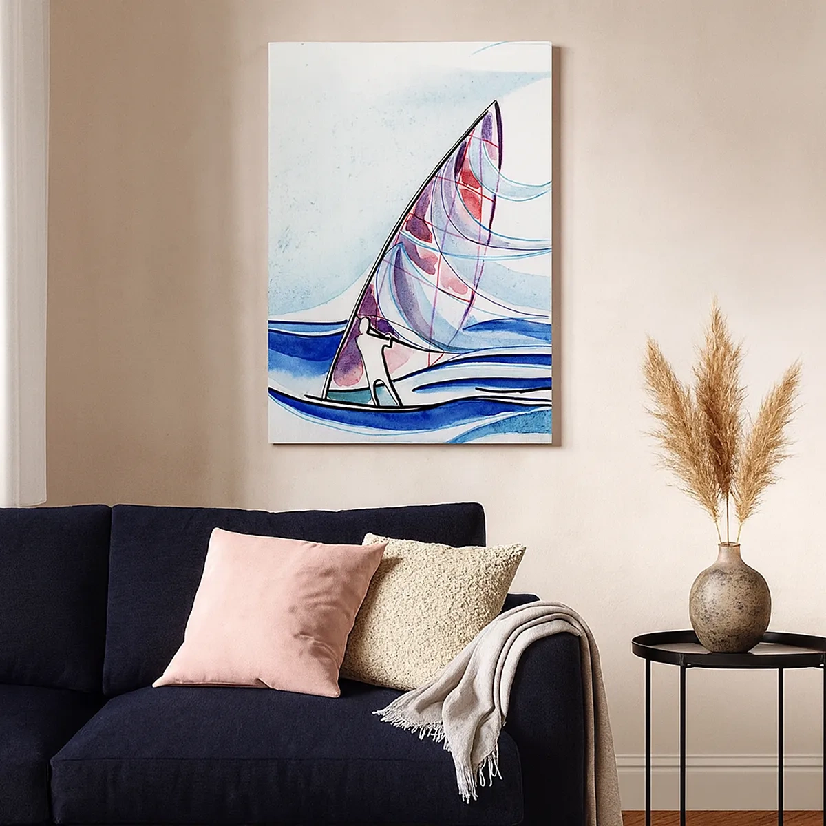 Quadro em tela - Com o vento no ritmo das ondas - 50x70 cm