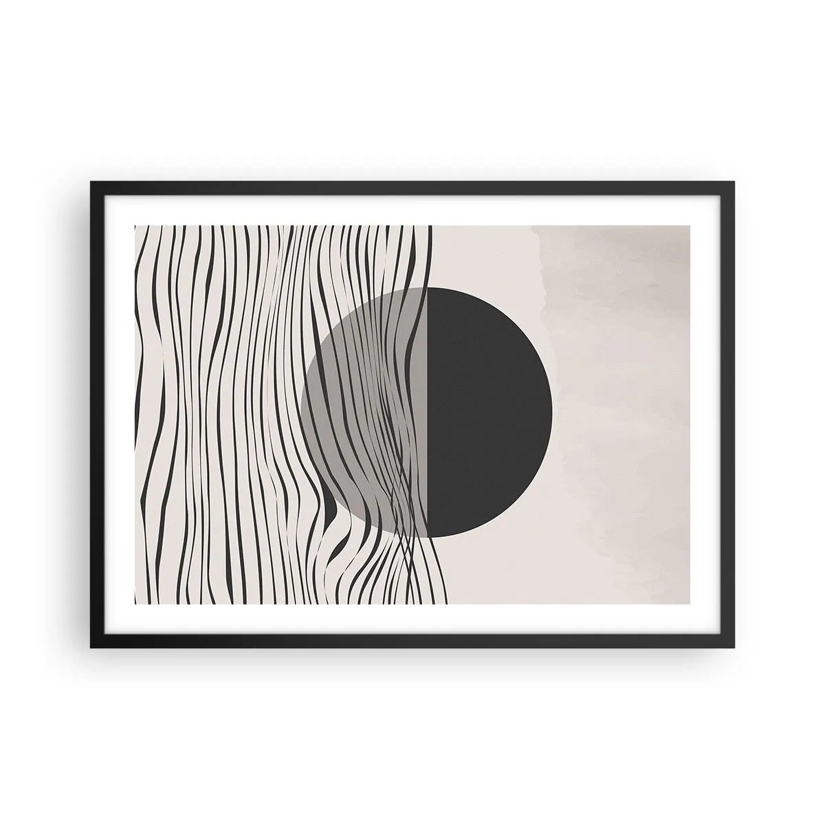 Pôster com moldura preta - Composição da metade - 70x50 cm