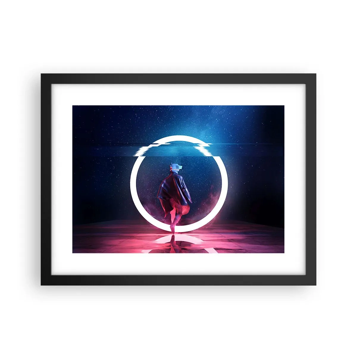 Pôster com moldura preta - Entre Mundos - 40x30 cm