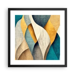 Pôster com moldura preta - Ritmo e onda - 40x40 cm