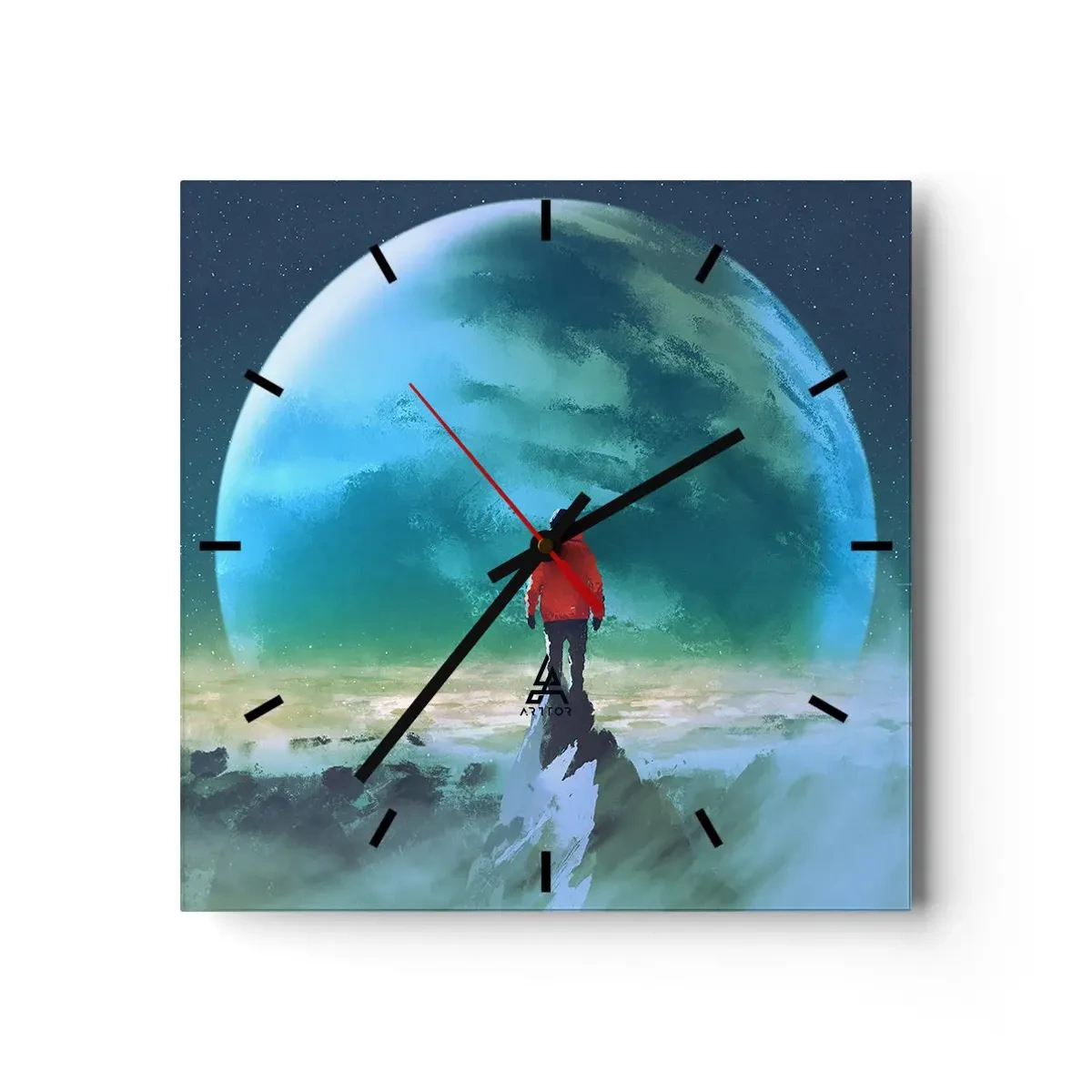 Relógio de parede - Relógio em vidro - Descobridor de uma nova terra - 30x30 cm