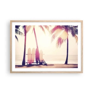 Pôster com moldura de carvalho claro - Vai ser um grande dia - 70x50 cm