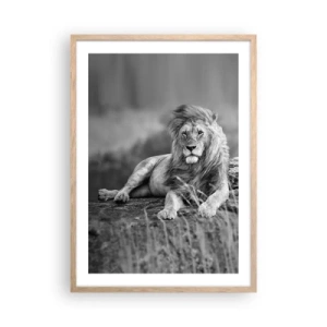 Pôster com moldura de carvalho claro - Sesta real - 50x70 cm