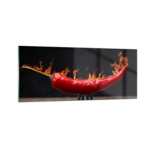 Quadro em vidro - Aperitivo de fogo - 100x40 cm