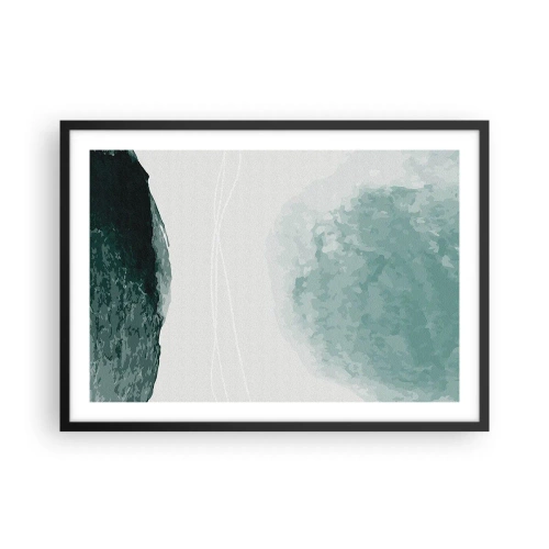 Pôster com moldura preta - Encontro com a neblina - 70x50 cm
