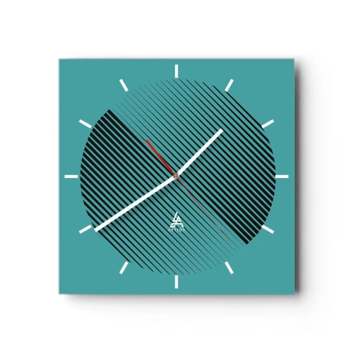 Relógio de parede - Relógio em vidro - Círculo – uma variação geométrica - 30x30 cm