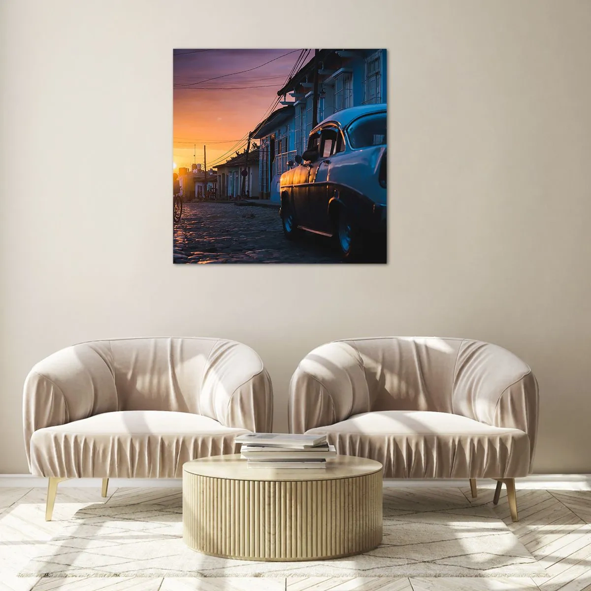 Quadro em vidro - Aqui é onde o tempo abranda - 30x30 cm